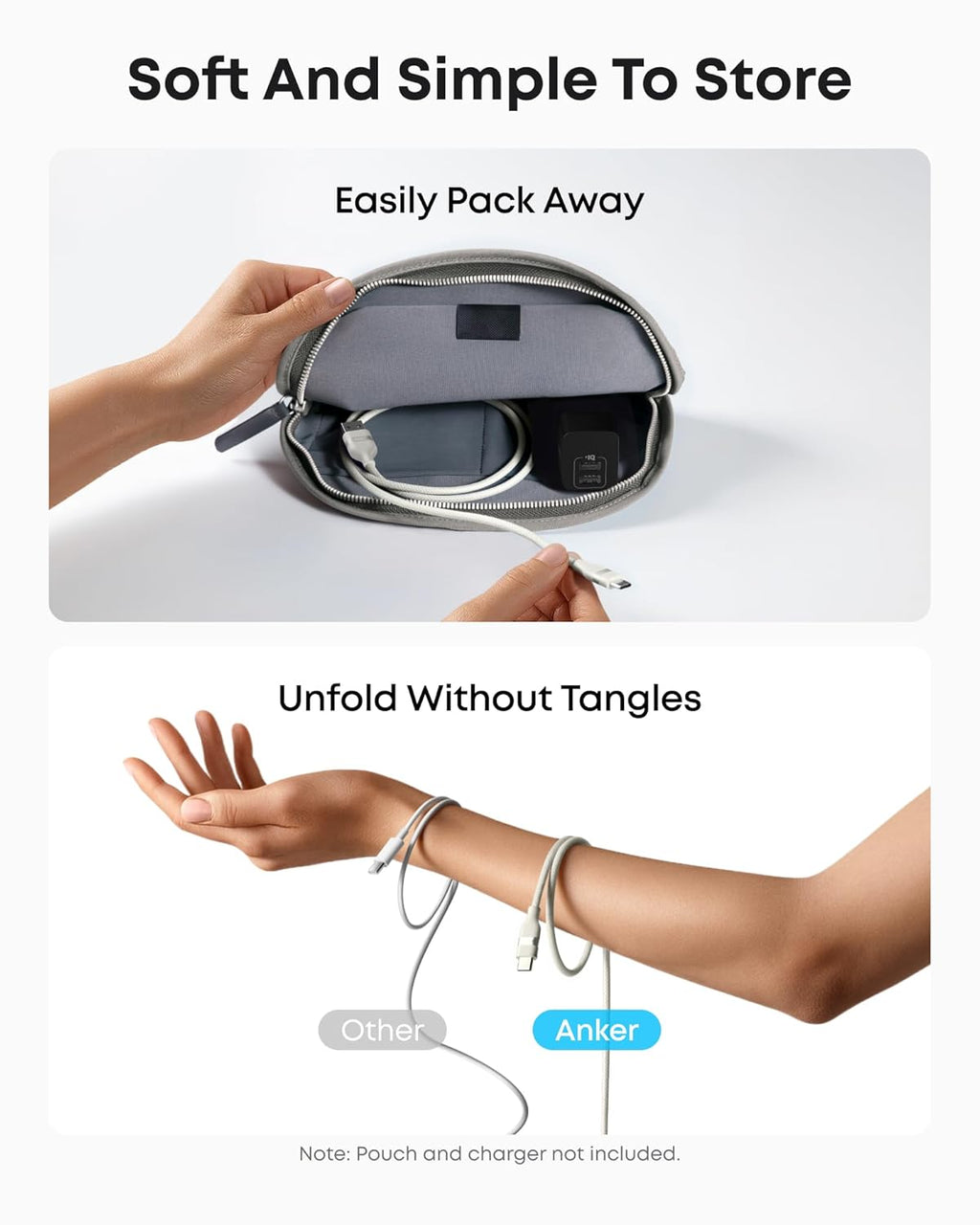 Anker USB-A to USB-C Cable (3 ft, Upcycled-Braided, 2 Pack）